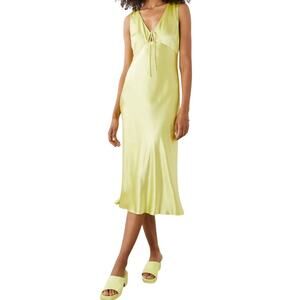 Rails Dress Cindi satin sleeveless v neck satin chartreuse size XXL
